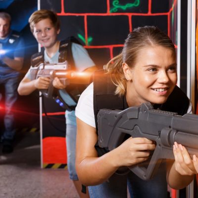 Family Playing Laser Tag